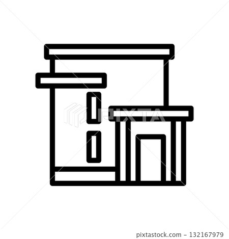 Simple line house monochrome icon 07 Simple line house monochrome icon 07 132167979