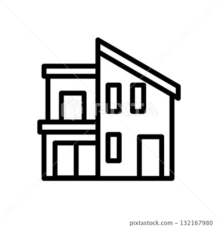 Simple line house monochrome icon 08 Simple line house monochrome icon 08 132167980
