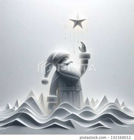 簡約優雅的聖誕老人構圖 132168012