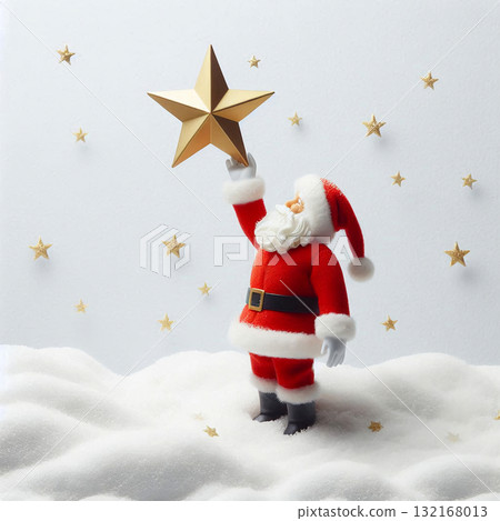 可愛的聖誕老人與星星合影 可愛的聖誕老人與星星合影 132168013