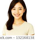 一個女人微笑 132168138