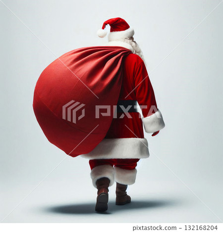 Santa Claus walking with a sack on his back Santa Claus walking with a sack on his back 132168204