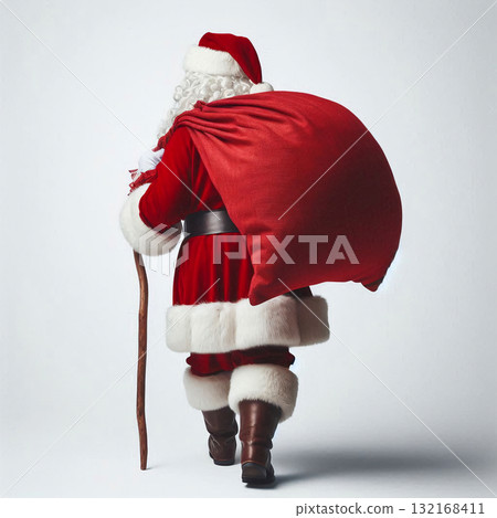 Back design of Santa wearing red clothes 132168411