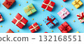 colorful christmas gifts seamless pattern background banner 132168551