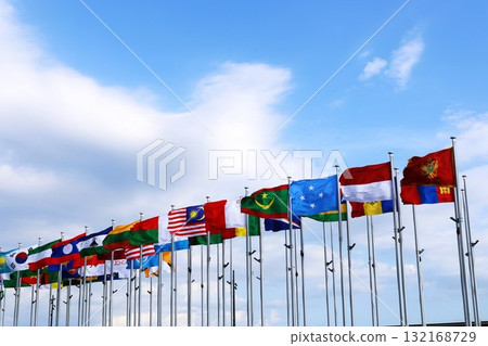 Flag fluttering in the wind 132168729