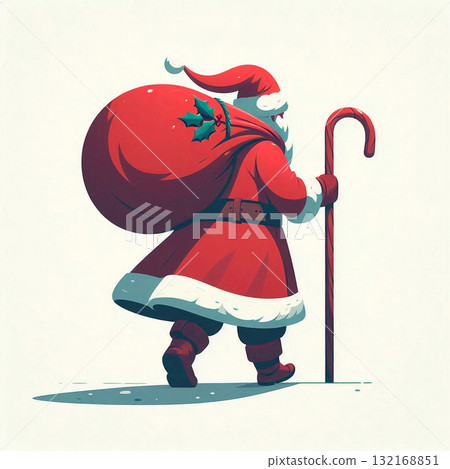 聖誕老人背部的令人印象深刻的插圖 132168851