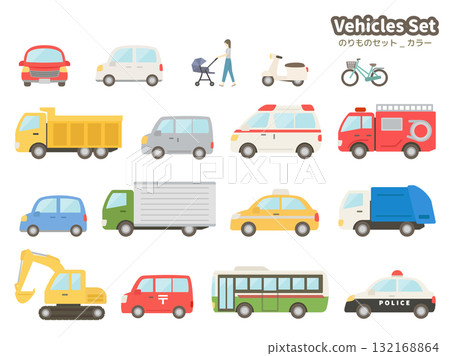 Set of cars in flat colors Set of cars in flat colors 132168864