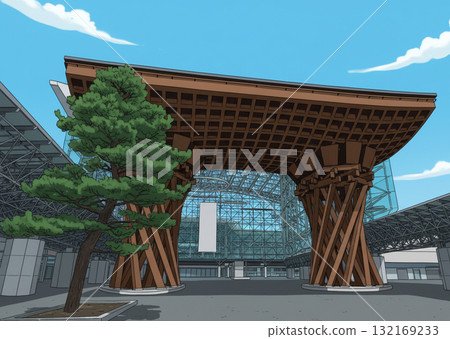 金澤站的「銜門」採用插畫風格設計 132169233