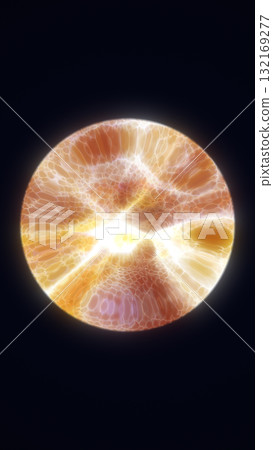 Bright golden plasma sphere emitting light and texture, symbolizing warmth, power, and radiant abstract energy Bright golden plasma sphere emitting light and texture, symbolizing warmth, power, and radiant abstract energy 132169277