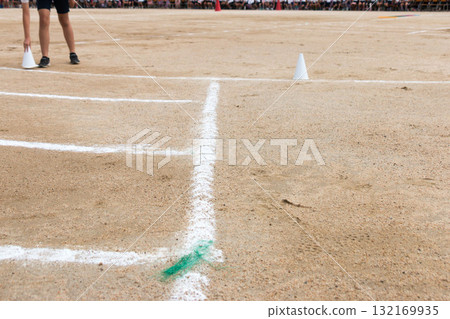 White line of athletic meet White line of athletic meet 132169935