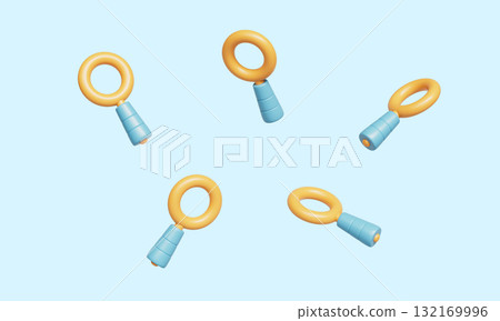 Simple Magnifying Glass Icon. 3D Rendering. 132169996