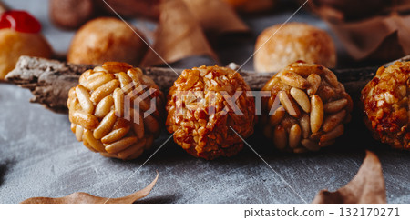 colorful Catalan panellets for All Saints Day 132170271