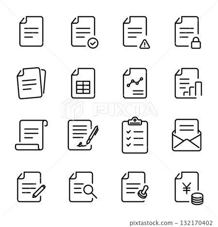 簡單圖標集 | 文件、材料、論文 132170402