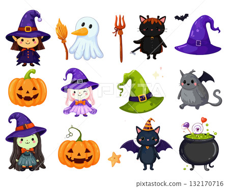 萬聖節可愛女巫插畫集 132170716
