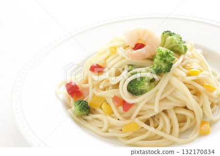 Shrimp and broccoli pasta Shrimp and broccoli pasta 132170834