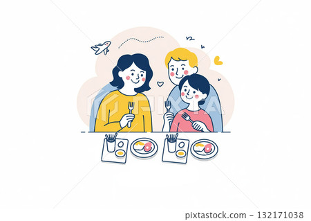 Happy times around the family dinner table 132171038