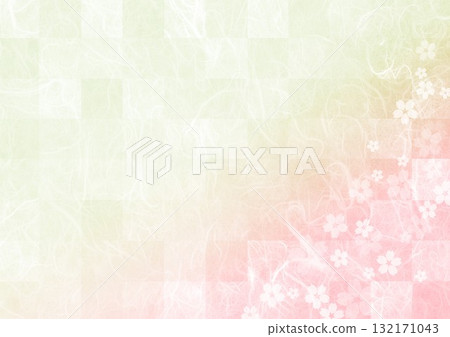 粉紅色蓬鬆和紙，帶有格子和花卉圖案 132171043