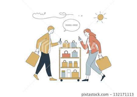 男女在機場免稅店購物 132171113