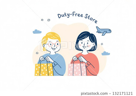 男女在機場免稅店購物 132171121