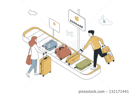 機場領取行李場景 132171441