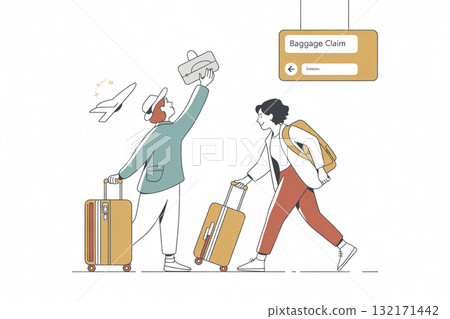 機場領取行李場景 132171442