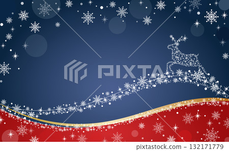 Sparkling Christmas background, reindeer and snowflakes, winter image Sparkling Christmas background, reindeer and snowflakes, winter image 132171779
