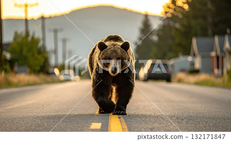 AI Image: A bear descends into a human settlement AI Image: A bear descends into a human settlement 132171847