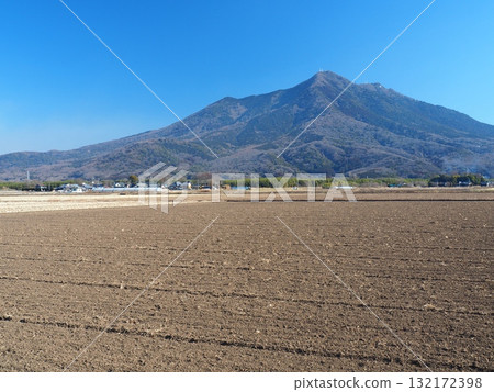 Winter rice fields and Mount Tsukuba Winter rice fields and Mount Tsukuba 132172398