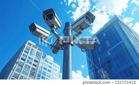 AI 影像:監控城市的安全攝影機影像 AI 影像:監控城市的安全攝影機影像 132172413