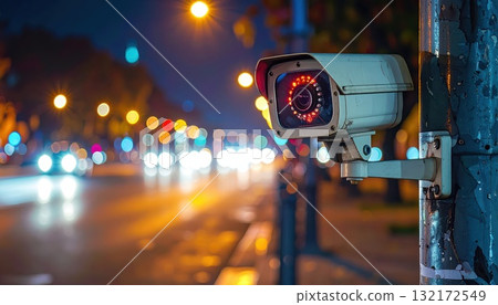 AI 影像：監控城市的安全攝影機影像 132172549
