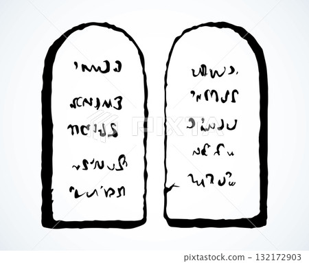 Tablets with 10 commandments. Vector drawing Tablets with 10 commandments. Vector drawing 132172903