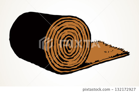 Carpet roll. Vector drawing icon 132172927