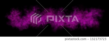 Pink mist wave with smoky texture on transparent background blending in dreamy soft abstract horizontal composition 132173723