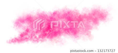 Soft pink smoke cloud trail on transparent background with realistic puff explosion effect and chemical spray 132173727