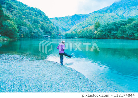 上高地美麗的風景 132174044