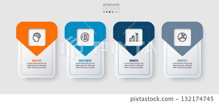 Business concept infographic template with option. Business concept infographic template with option. 132174745