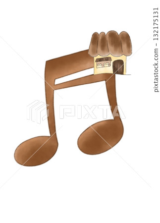 Musical note with chocolate house 132175131