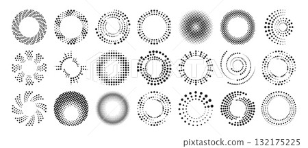 Dot radial ripple halftone patterns Dot radial ripple halftone patterns 132175225