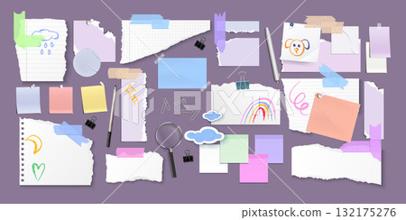 Notebook papers collage and scrapbook 132175276