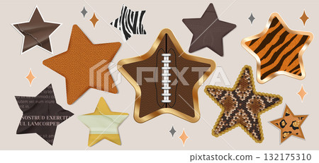 Creative paper star collage 132175310