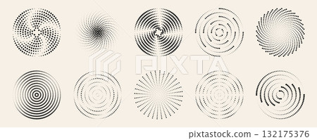 Dot radial ripple patterns with concentric circles 132175376