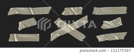 Wrinkled duct tape pieces set 132175387