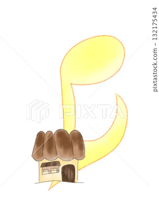 Musical note with chocolate house 132175434