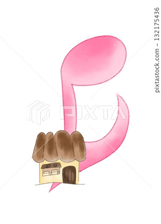 Musical note with chocolate house 132175436