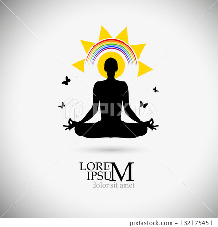 Logo yoga hand drawn. Not AI, Vector illustration Logo yoga hand drawn. Not AI, Vector illustration 132175451