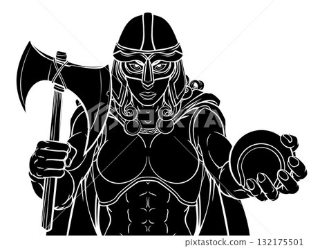 Viking Trojan Celtic Knight Tennis Warrior Woman 132175501
