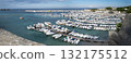 Panoramic view of hundreds of boats at the marina of Otranto Italy 132175512