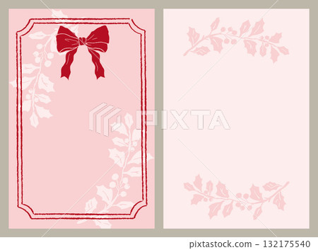 Vintage Christmas card design templates set Vintage Christmas card design templates set 132175540