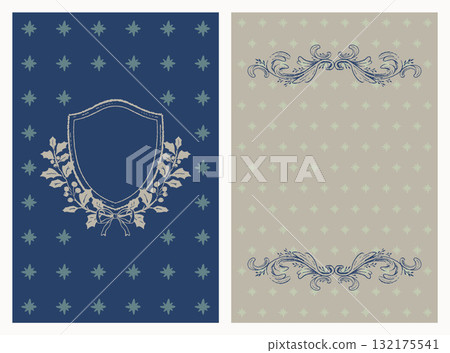 復古聖誕卡設計模板集 132175541