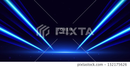 Futuristic blue diagonal beam with lighting effect on dark background. Hi-speed motion moving concept. Futuristic blue diagonal beam with lighting effect on dark background. Hi-speed motion moving concept. 132175626
